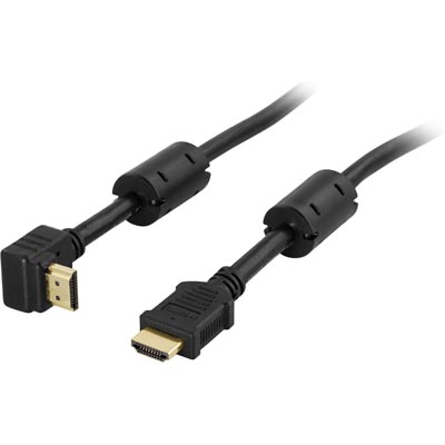 Deltaco HDMI 1.4 kaapeli, 4K, UltraHD, 2m, kulma, musta